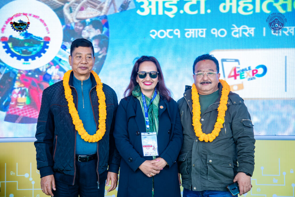 2 man and a woman posing for the photo